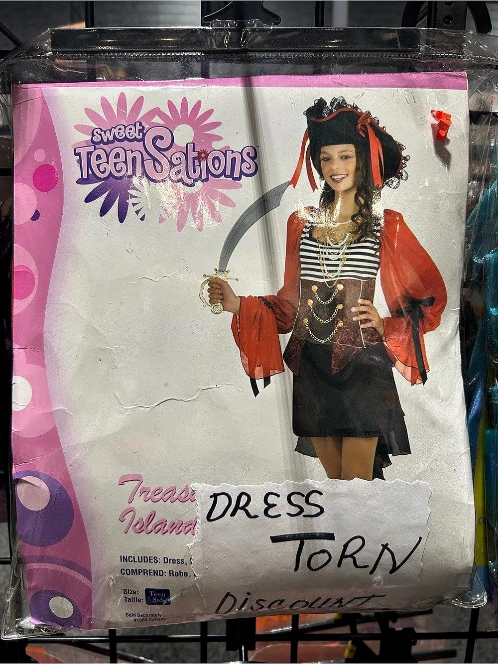 Rubie's Sweet TeenSations Pirate Costume in Black & Red